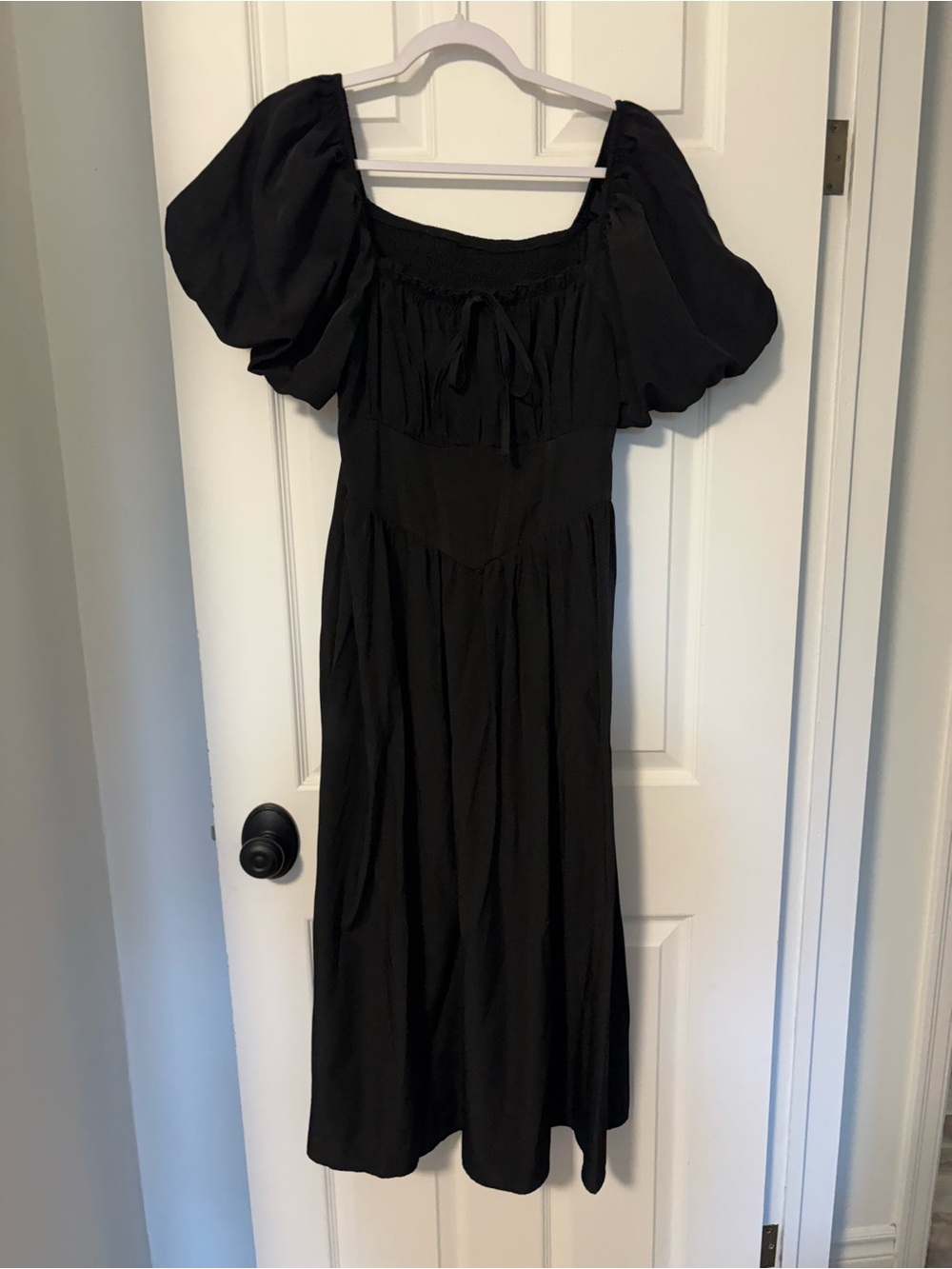 Black Puff Sleeve Dress - Women